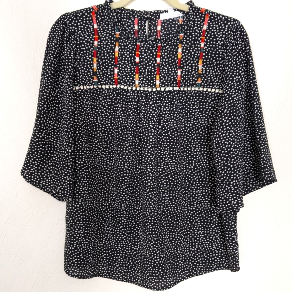 THML Embroidered High Neck Blouse - sz M